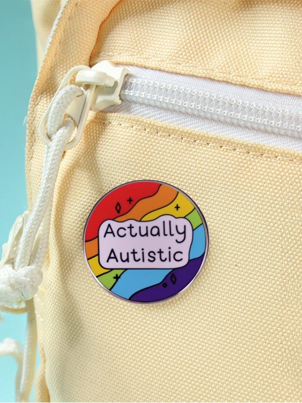 Actually Autistic Rainbow Enamel Pin – Neurodiversity Awareness Lapel Pin